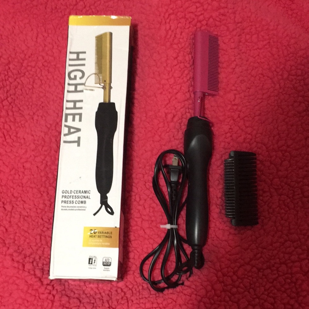 High Heat Gold Ceramic Professional Press Comb